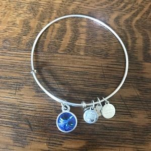 Alex and Ani blue September bangle bracelet